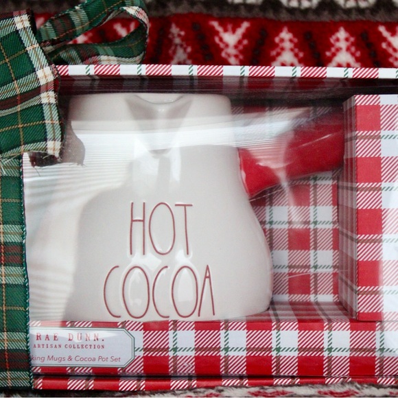 Rae Dunn Christmas Hot Cocoa Crock with Mugs Set - Picture 3 of 3